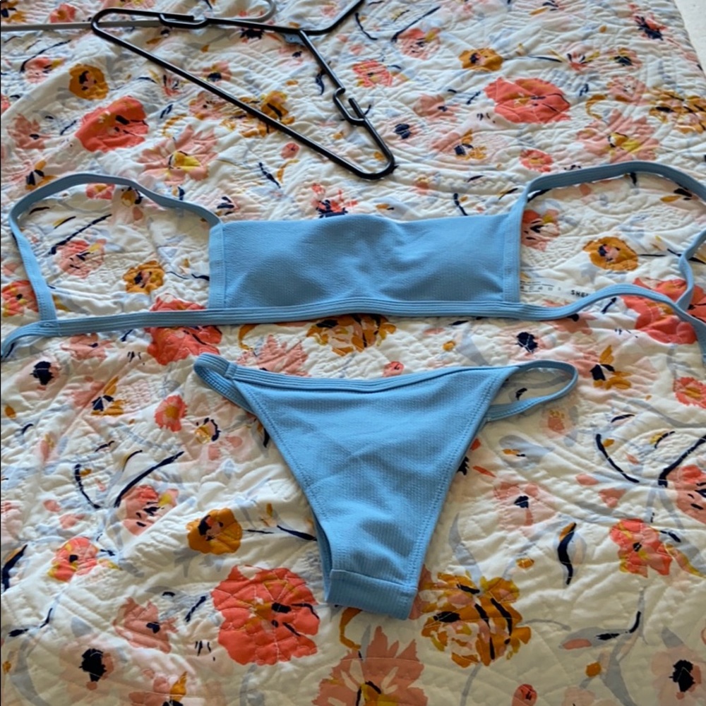 Ribbed Baby blue swimsuit